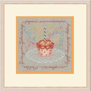 Le Bonheur des Dames Kreuzstich Set ""Cupcake"", Z&#228;hlmuster, 13x12,5cm