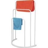 MSV Handdoeken Rek Badkamer - Wit - Chroom Metaal - 50 X 75 X 26 cm