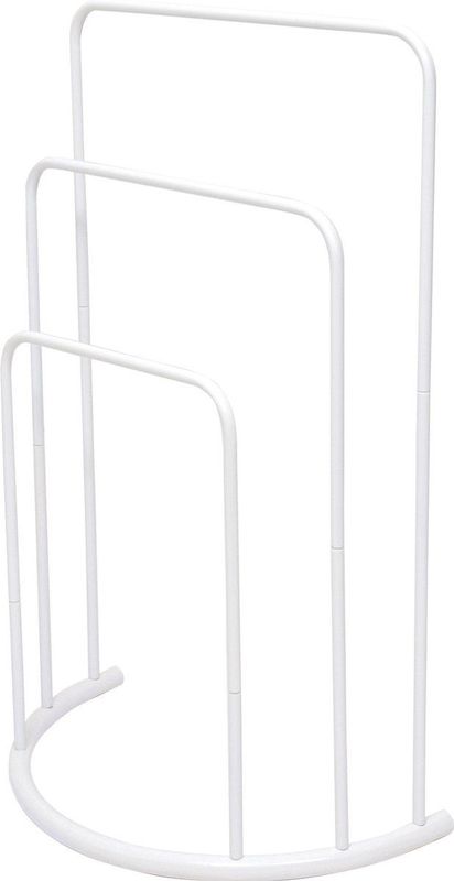 MSV Handdoeken Rek Badkamer - Wit - Chroom Metaal - 50 X 75 X 26 cm