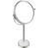 MSV Make-up spiegel - 2-zijdig/vergrotend - op stevige voet - chrome zilver - 15 x 16 cm