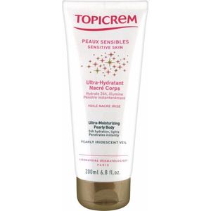 Topicrem UH BODY Ultra-Moisturizing Pearly Body Body Milk voor Gevoelige Huid  met Parelmoer Glans 200 ml