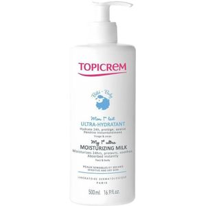 Topicrem BABY My 1st Ultra-Moisturizing Milk hydraterende lotion voor het lichaam en het gezicht voor Droge en Gevoelige Huid 500 ml