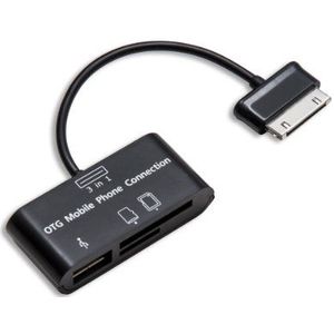 CONNECLTAND Connectland C-SMART-M2 Multikartenleser und USB-Hub für Samsung Galaxy Tab, Schwarz