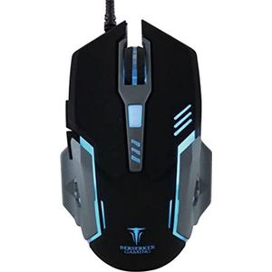 BerSERKER Gaming Muis bekabeld optisch 6 toetsen 3200dpi LED achtergrondverlichting VESETI-V2 Black
