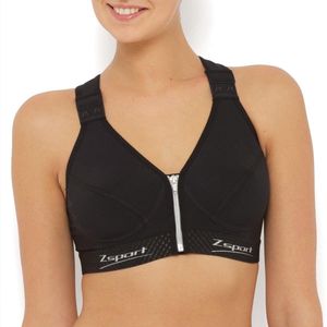 Zsport Silver sportbeha - 70c - zwart - met voorsluiting