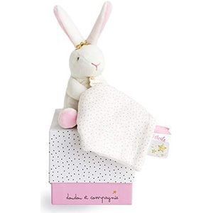 Doudou et Compagnie, DC3513, kanijnen-etoeage, marionet met deken, roze