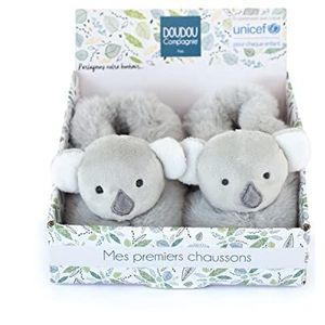 Doudou et Compagnie - Pantoffels - Koala - 0-6 maanden - Grijs - cadeau-idee voor de geboorte - Baby & Me - Unicef - DC3997