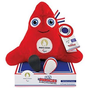 Doudou et Compagnie - Gelicentieerd product JO Phryge, Phrygische muts Mascot, gemaakt in Frankrijk van de Paralympiques 2024, JO2505, rood, 31 cm
