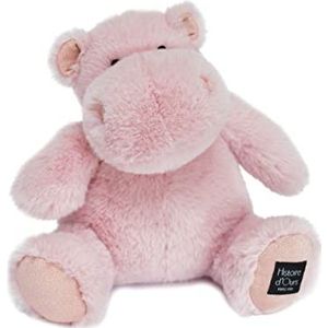Histoire d'Ours - Knuffeldier nijlpaard – Hip'pie – roze – 25 cm – HIPPO – HO3096