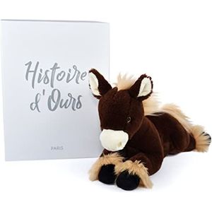 Histoire d'Ours HO3148 pluche dier paard, liggend, 35 cm, bruin