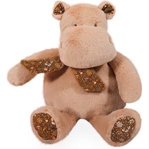 Histoire d'Ours - Pluche dier Nijlpaard - Hippo Bandana - Beige - 22 cm - Zacht en schattig pluche voor knuffels - Cadeau-idee voor geboorte en verjaardag voor meisjes en jongens - L'HIPPO - HO3175