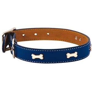 Lederen halsband indigo, blauw