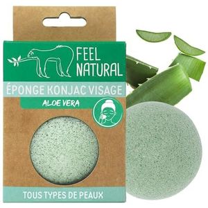 Konjac natuurlijke gezichtsspons – reinigt en reinigt – verwijdert zachte make-up van het gezicht – Konjac Aloë Vera peeling-gezichtsspons – schoonheidsroutine, huidverzorging, douche Feel Natural