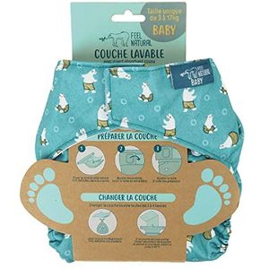 Wasbare babyluier Olaf - Absorberend inzetstuk genaaid - geschikt voor baby's van 3 tot 17 kg - waterdichte bescherming voor geboorte, kinderen herbruikbaar - babyhygiëne, netheidstraining