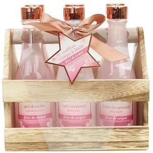 Houten mand met 6 flessen - Rose Gold Edition