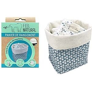 Feel Natural - Opbergmand voor vierkante make-up removers - Van puur katoen - Wasbaar - Afmetingen: 10 x 10 x 12 cm - 1 Units
