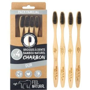 Brosse à Dent - Bambou - Pack Familial - 4 Brossen - Dure - Soin Dentaire