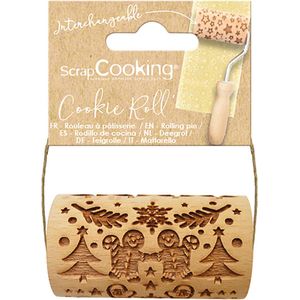 Scrap Cooking 5305 Mini-houten rol ""Peperkoekman"" – decoraties met reliëfdruk – vorm decoratie koekjes, zandkoekjes, koekjes – 5305
