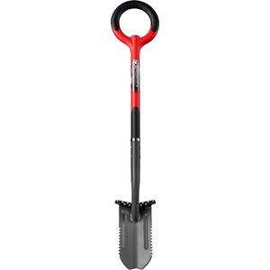 Root Slayer Trench Spade, Geulspade met zaag – Multifunctionele gleuven schop met zaag en mes – Tuingereedschap voor het graven van geulen en sleuven – Schep met steel en wortelzaag voor tuinieren - Boomwortelspade