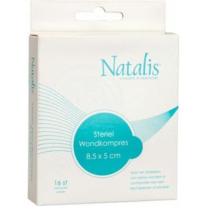 Natalis - Wondkompres - 8.5x5cm - Steriel - 16 Stuks