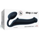strap-on-me Strap-On Bendable Dubbele stimulatie, semi-realistische dildo, zonder harnas, vormgeheugen, ftalaatvrije siliconen, hypoallergeen, maat S, zwart, XL