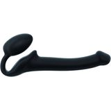 strap-on-me Strap-On Bendable Dubbele stimulatie, semi-realistische dildo, zonder harnas, vormgeheugen, ftalaatvrije siliconen, hypoallergeen, maat S, zwart, XL