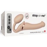 Strap-On-Me Vibrerende Strapless Strapon - Voorbinddildo met 3 Motoren - Beige - Medium