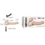 Strap-On-Me Vibrerende Strapless Strapon | Voorbinddildo met 3 motoren - beige L