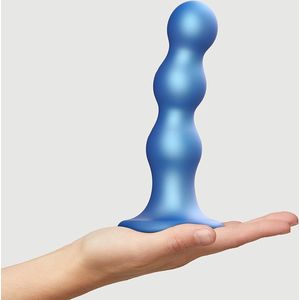 Strap-on met zuignap en ballen (blauw)