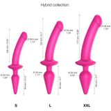 Strap-On-Me Semi-Realistische Switch Plug-In 2-in-1 Dildo & Buttplug - roze - maat XXL