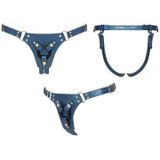 Strap-On-Me - Strap-on Harnas Generous - PU Leer - Petrol Blauw