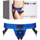 Strap-On-Me - Strap-on Harnas PVC Leatherette Curious - Metallic Blauw