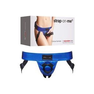Strap-On-Me - Strap-on Harnas PVC Leatherette Curious - Metallic Blauw
