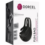 Dorcel - Fun Bag - Vibrerende Cockring En Testikel Stimulator - Zwart