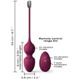 Dorcel Vibrerende Kegel Balls met afstandsbediening LOVE BALLS - plum