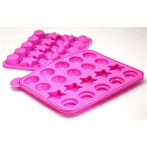 Siliconen Cakepop Bakvorm - Pop Cake Maker - 20 Gaatjes - Inclusief 20 Stokjes | Cake Pop siliconen vorm | cakepop-vorm | cake-popset | siliconen bakvorm | lollipop sticks voor cupcakes | Bakvormen| snoep, gelei en chocolade, anti-aanbaklaag POPCPM-2