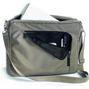 U-turnbag laptoptas taupe/noir