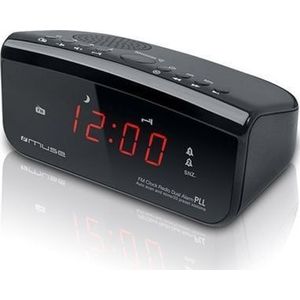 Muse - M-12 CR - Wekkerradio - Zwart - Met Dimbaar LED-Display