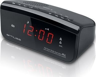Muse - M-12 CR - Wekkerradio - Zwart - Met Dimbaar LED-Display