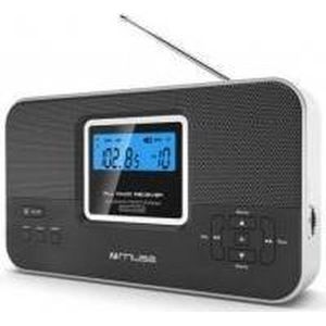 Muse M-087R Zwarte, 2-bands PLL stereo draagbare radio (FM, MW), Radio, Zilver, Zwart