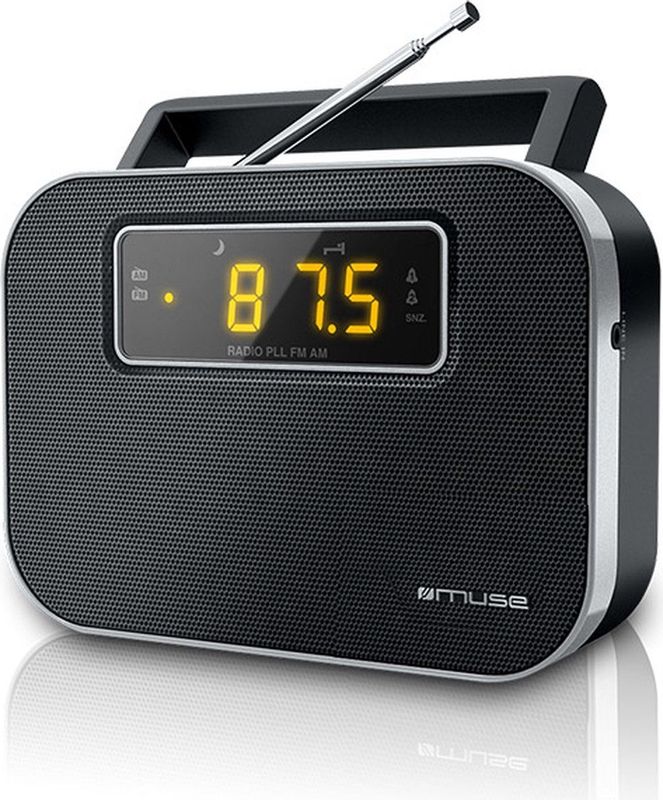 Muse - M-081R - Draagbare Radio - Zwart - 2-bands PLL - Alarmfunctie