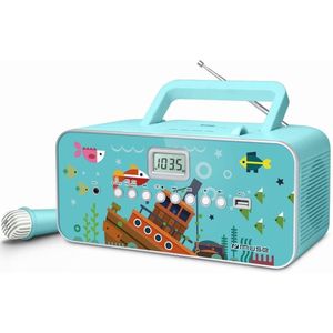 Muse M-29KB - Draagbare Radio/CD-/MP3-speler met Microfoo - Blauw