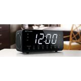 Muse M-192 CR Wekkerradio - Houten Uitvoering - Jumbo Display - USB-Laadfunctie