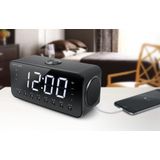 Muse M-192 CR Wekkerradio - Houten Uitvoering - Jumbo Display - USB-Laadfunctie