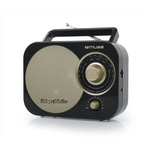 Muse M-055RB - Draagbare radio, vintage, zwart