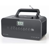 Muse M-28 DG CD-radio draagbaar, PLL FM-radio, MW-tuner, zendergeheugen, USB, MP3-weergave, net- of batterijvoeding, donkergrijs
