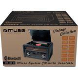 Muse MT-115W - Muziekcenter met platenspeler, CD, radio en bluetooth