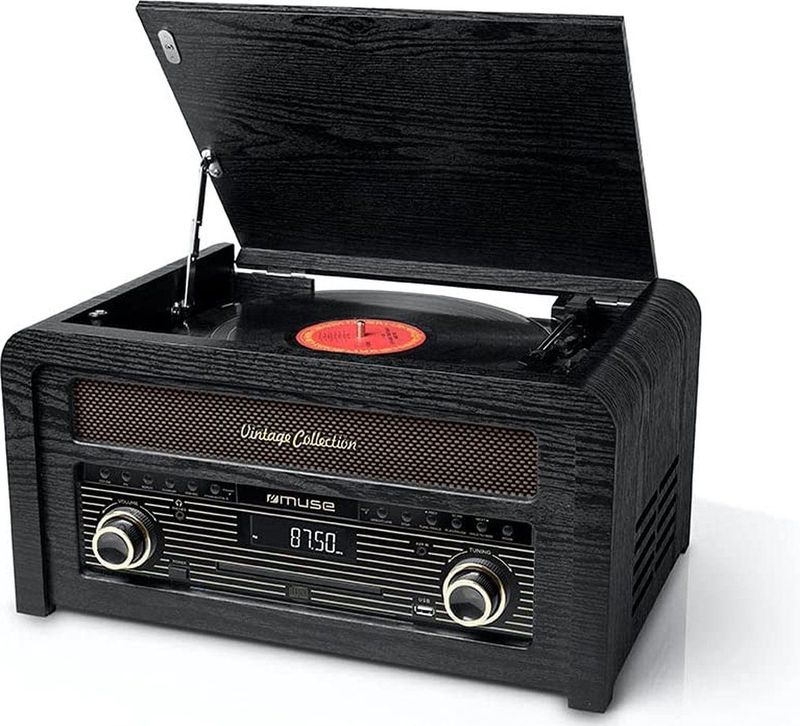Muse MT-115W - Muziekcenter met platenspeler, CD, radio en bluetooth