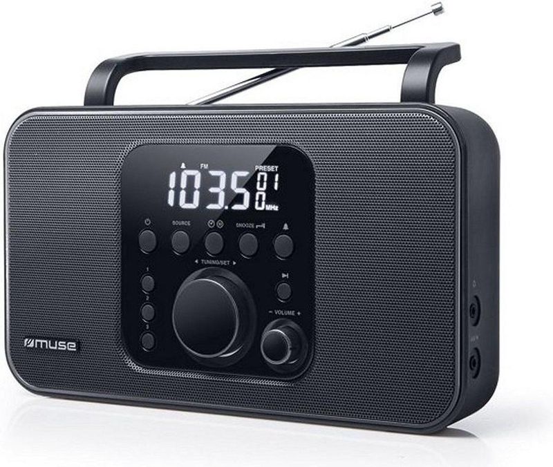Muse M-091R - Portable Stereo Radio - Zwart - Met Wekkerfunctie