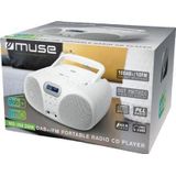 Muse MD-208DBW - Boombox met DAB+/FM-radio en CD-speler, wit